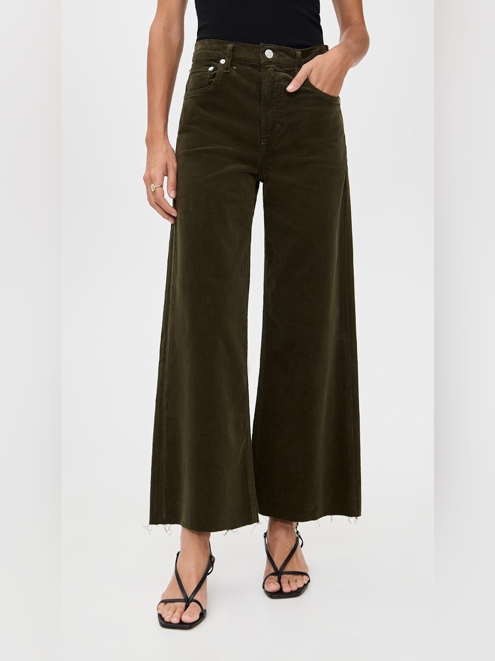 Anthropologie Citizens of Humanity Lyra Crop Wide-Leg Corduroy Pants 27 NWT $238